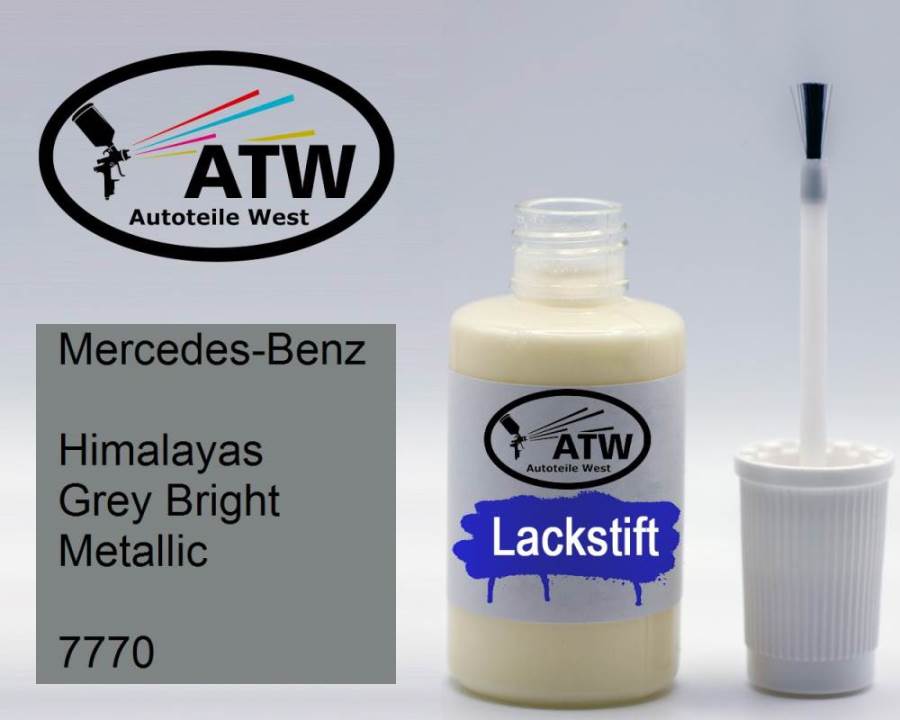 Mercedes-Benz, Himalayas Grey Bright Metallic, 7770: 20ml Lackstift, von ATW Autoteile West.